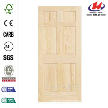 30 in. x 80 in. Woodgrain 6-Panel Unfinished Pine Interior Door Slab